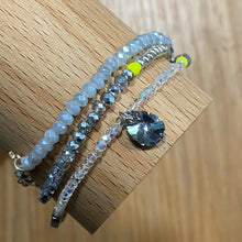 Load image into Gallery viewer, Neon Yellow & Silver Wrist Wrap Bracelet