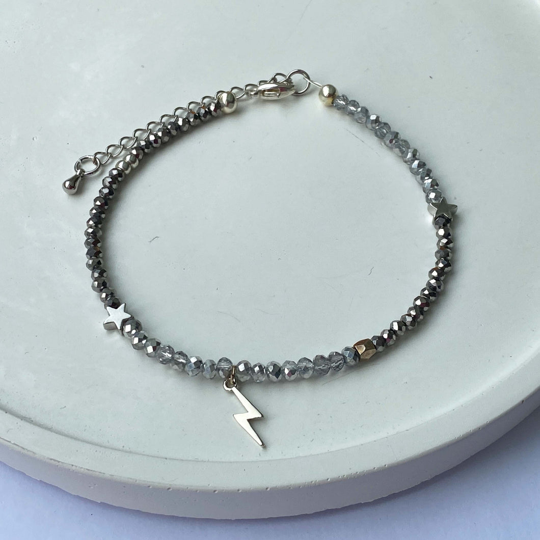 Silver Lightning Bolt Bracelet