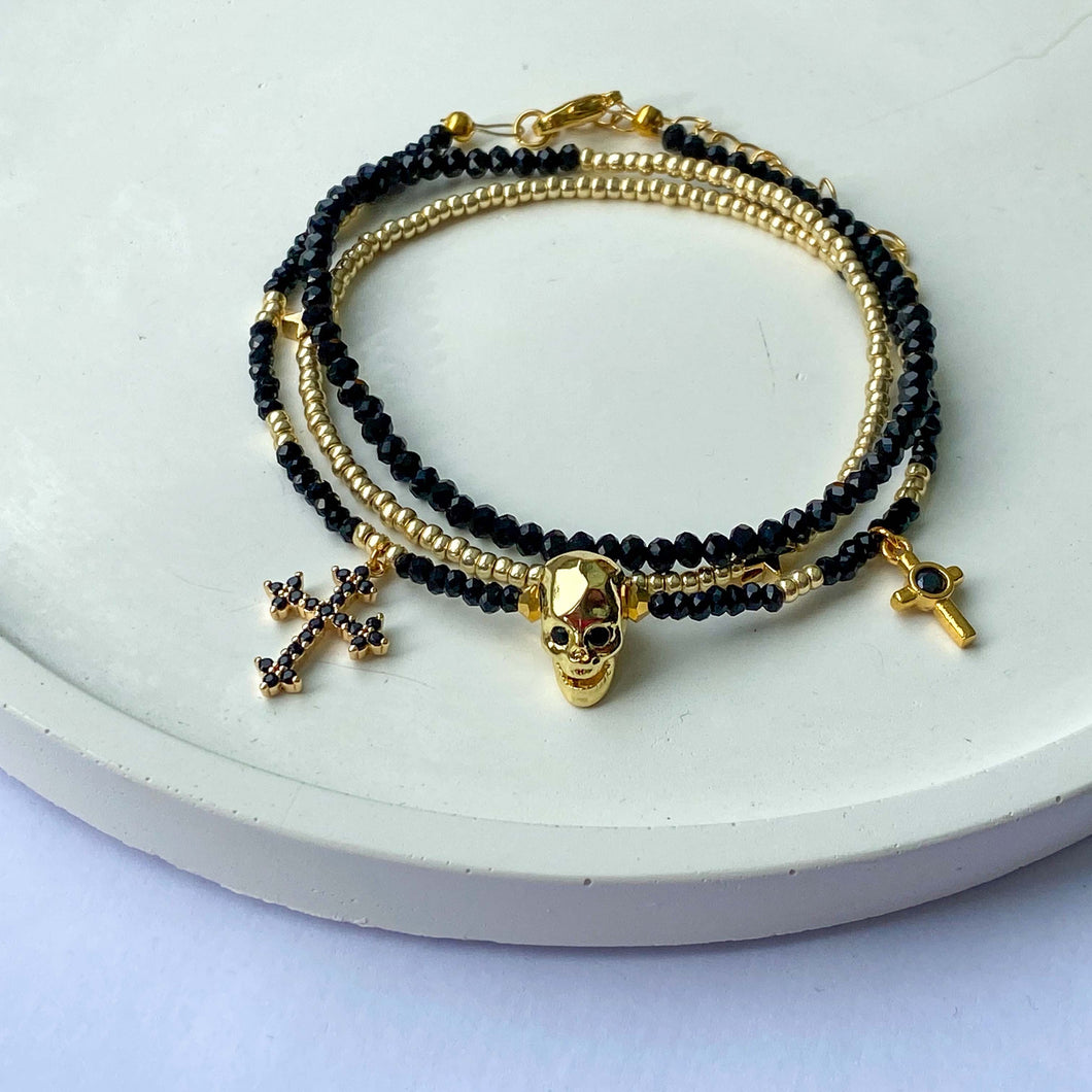 Charm Crown Skull Bracelet Set – Sunken Skull