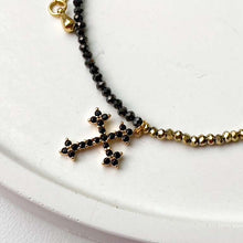 Load image into Gallery viewer, Gunmetal &amp; Gold Cross Bracelet
