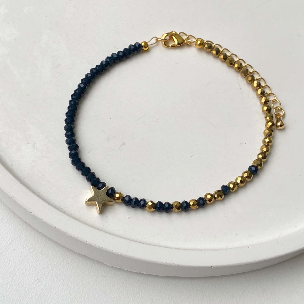 Navy & Gold Star Bracelet